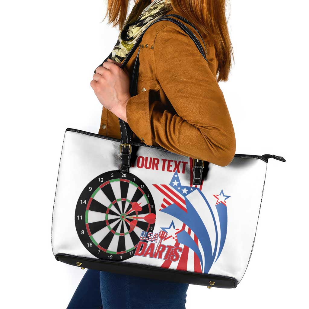 Custom United States Darts Leather Tote Bag USA Go Champions