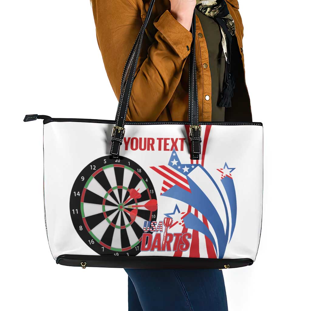 Custom United States Darts Leather Tote Bag USA Go Champions