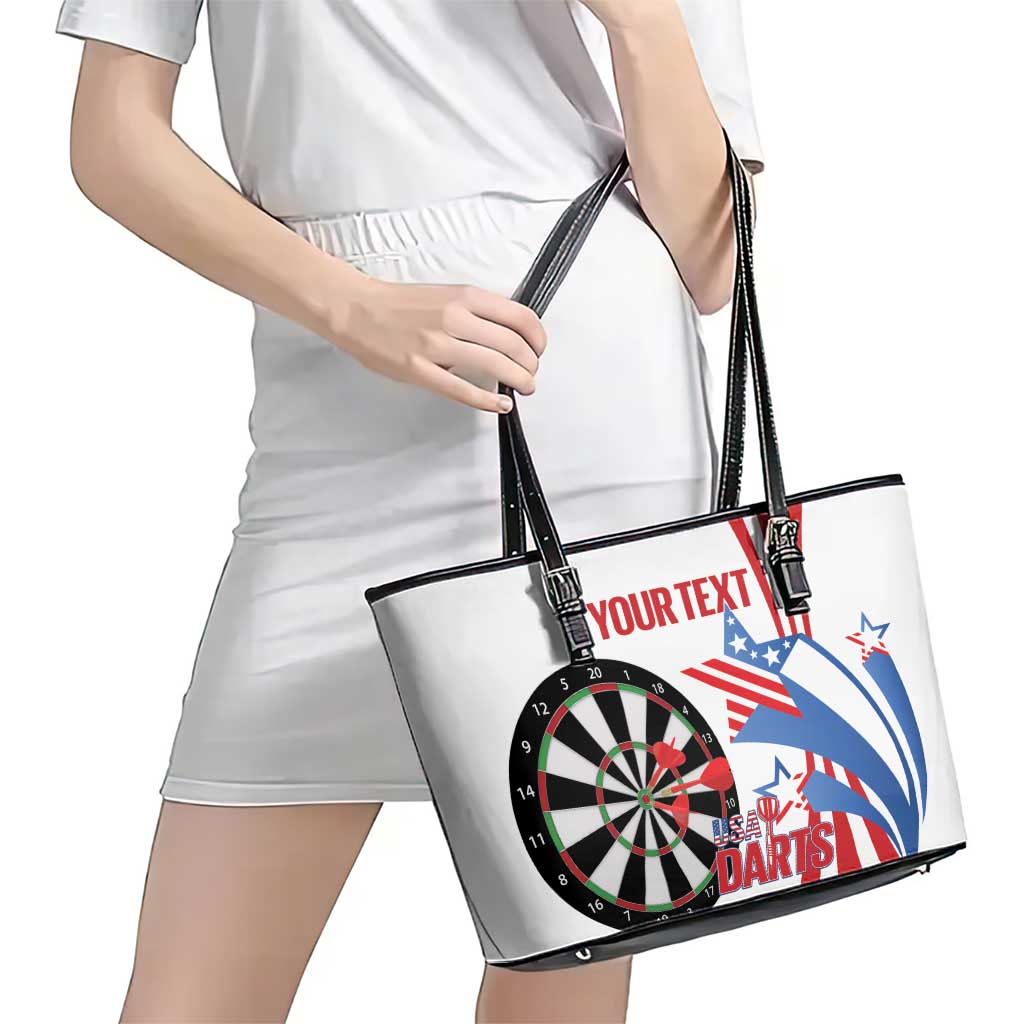 Custom United States Darts Leather Tote Bag USA Go Champions