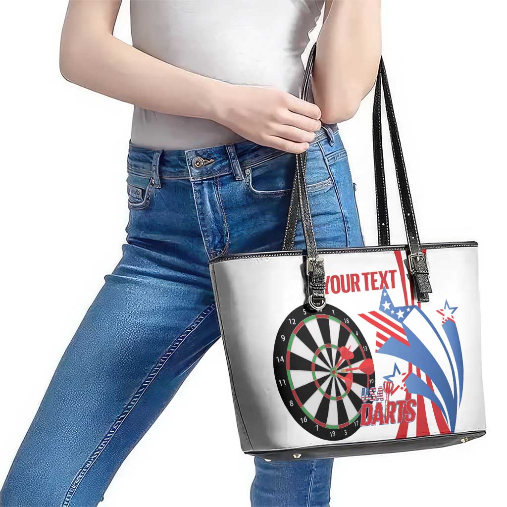 Custom United States Darts Leather Tote Bag USA Go Champions