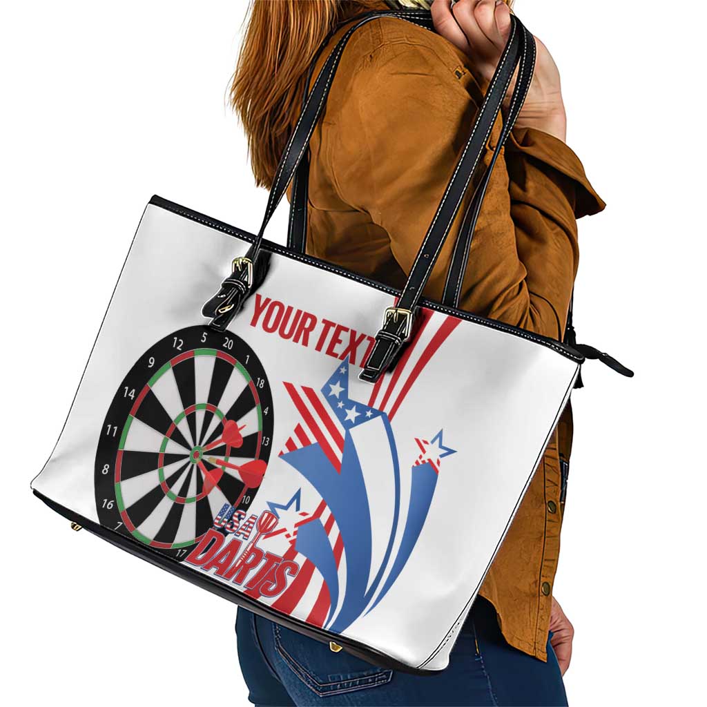 Custom United States Darts Leather Tote Bag USA Go Champions