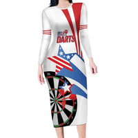 Custom United States Darts Long Sleeve Bodycon Dress USA Go Champions