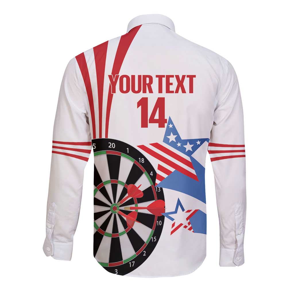 Custom United States Darts Long Sleeve Button Shirt USA Go Champions