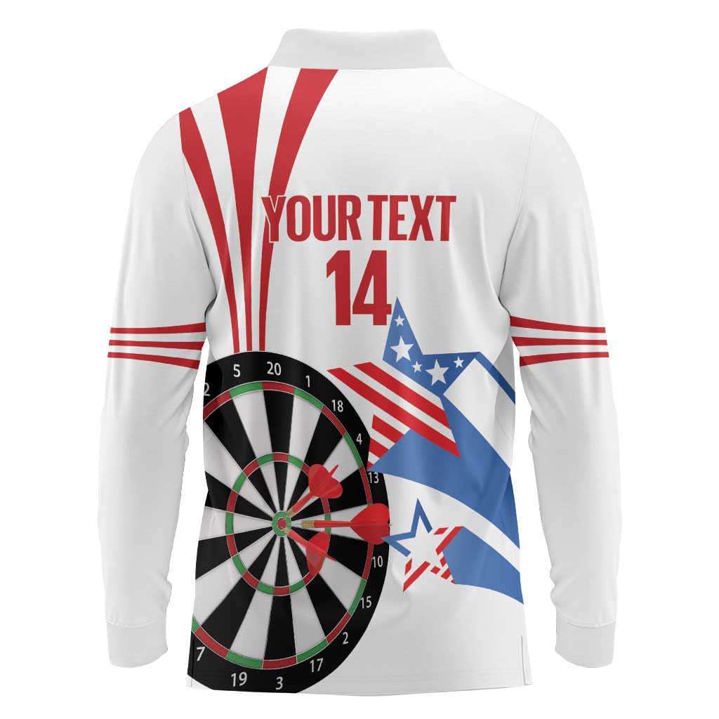 Custom United States Darts Long Sleeve Polo Shirt USA Go Champions