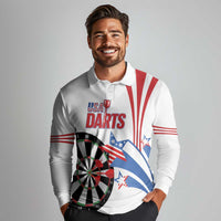 Custom United States Darts Long Sleeve Polo Shirt USA Go Champions