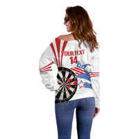 Custom United States Darts Off Shoulder Sweater USA Go Champions