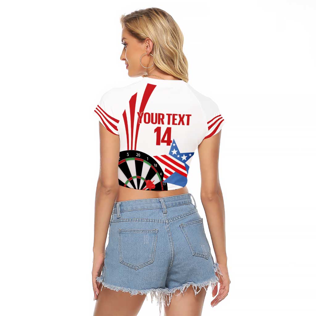 Custom United States Darts Raglan Cropped T Shirt USA Go Champions