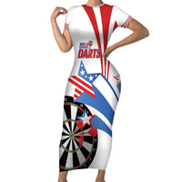 Custom United States Darts Short Sleeve Bodycon Dress USA Go Champions