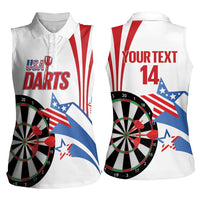 Custom United States Darts Women Sleeveless Polo Shirt USA Go Champions