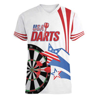 Custom United States Darts Women V-Neck T-Shirt USA Go Champions