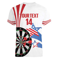 Custom United States Darts Women V-Neck T-Shirt USA Go Champions