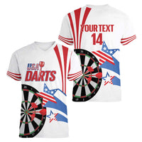 Custom United States Darts Women V-Neck T-Shirt USA Go Champions