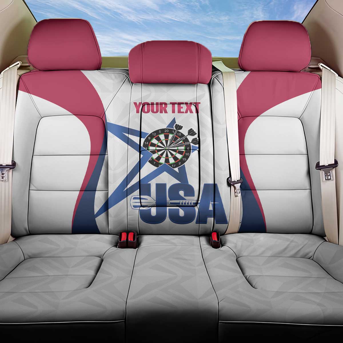 Custom United States Darts Back Car Seat Cover Come On USA Curve Style