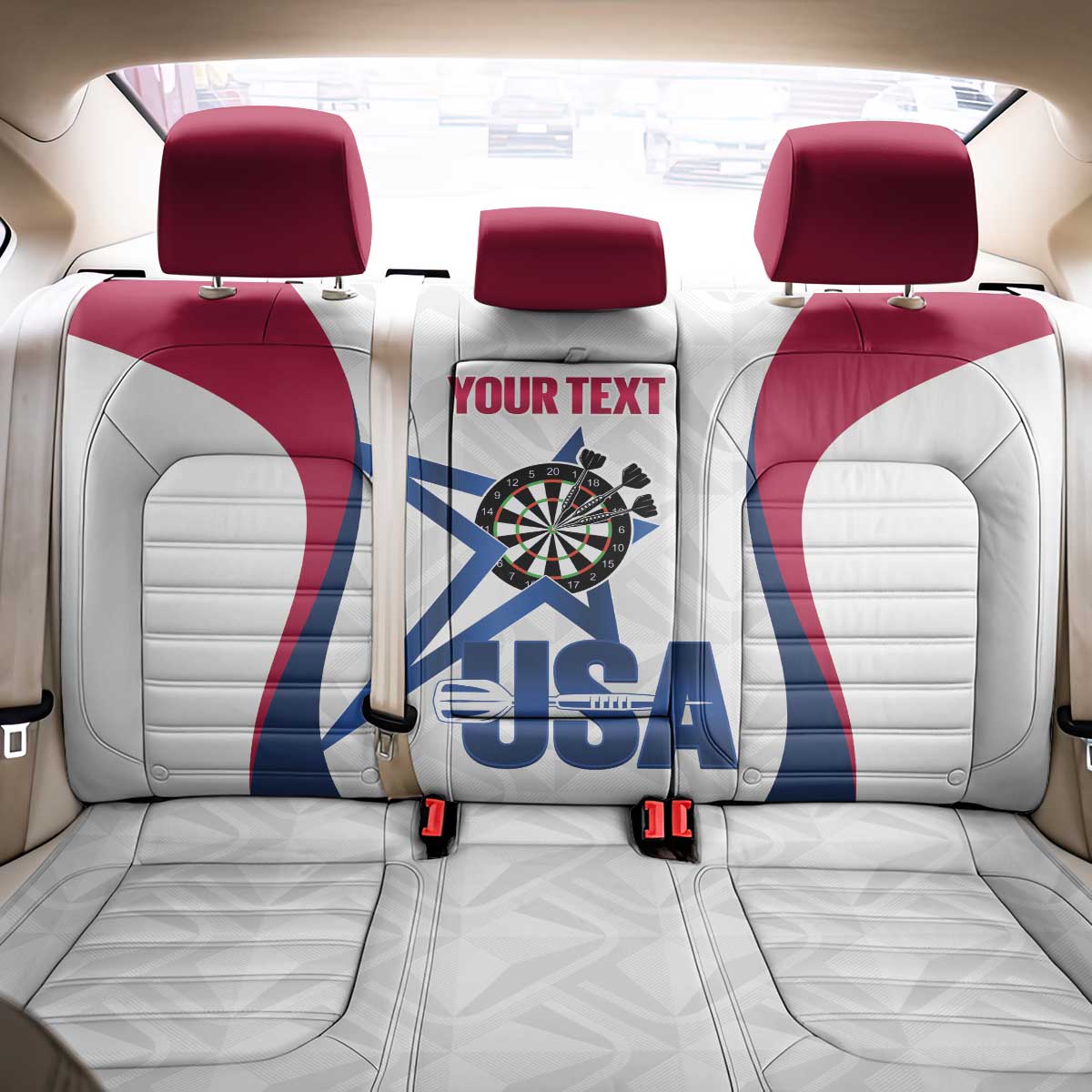 Custom United States Darts Back Car Seat Cover Come On USA Curve Style
