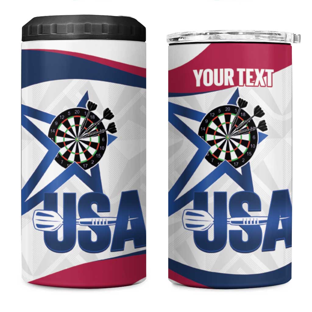Custom United States Darts 4 in 1 Can Cooler Tumbler Come On USA Curve Style