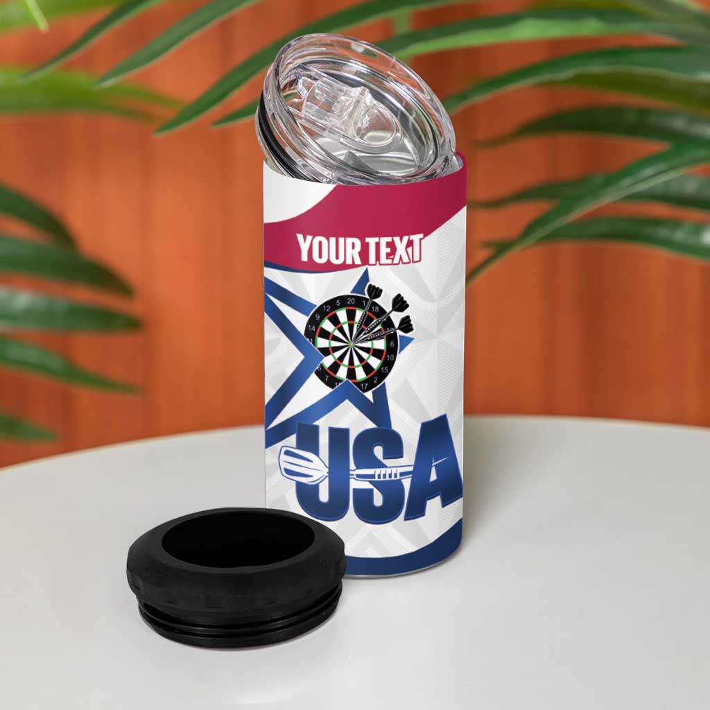 Custom United States Darts 4 in 1 Can Cooler Tumbler Come On USA Curve Style