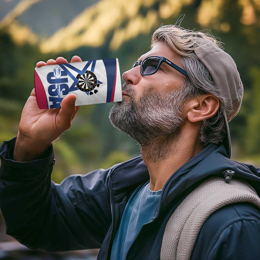 Custom United States Darts 4 in 1 Can Cooler Tumbler Come On USA Curve Style