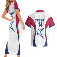 Custom United States Darts Couples Matching Short Sleeve Bodycon Dress and Hawaiian Shirt Come On USA Curve Style