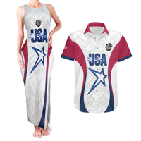 Custom United States Darts Couples Matching Tank Maxi Dress and Hawaiian Shirt Come On USA Curve Style