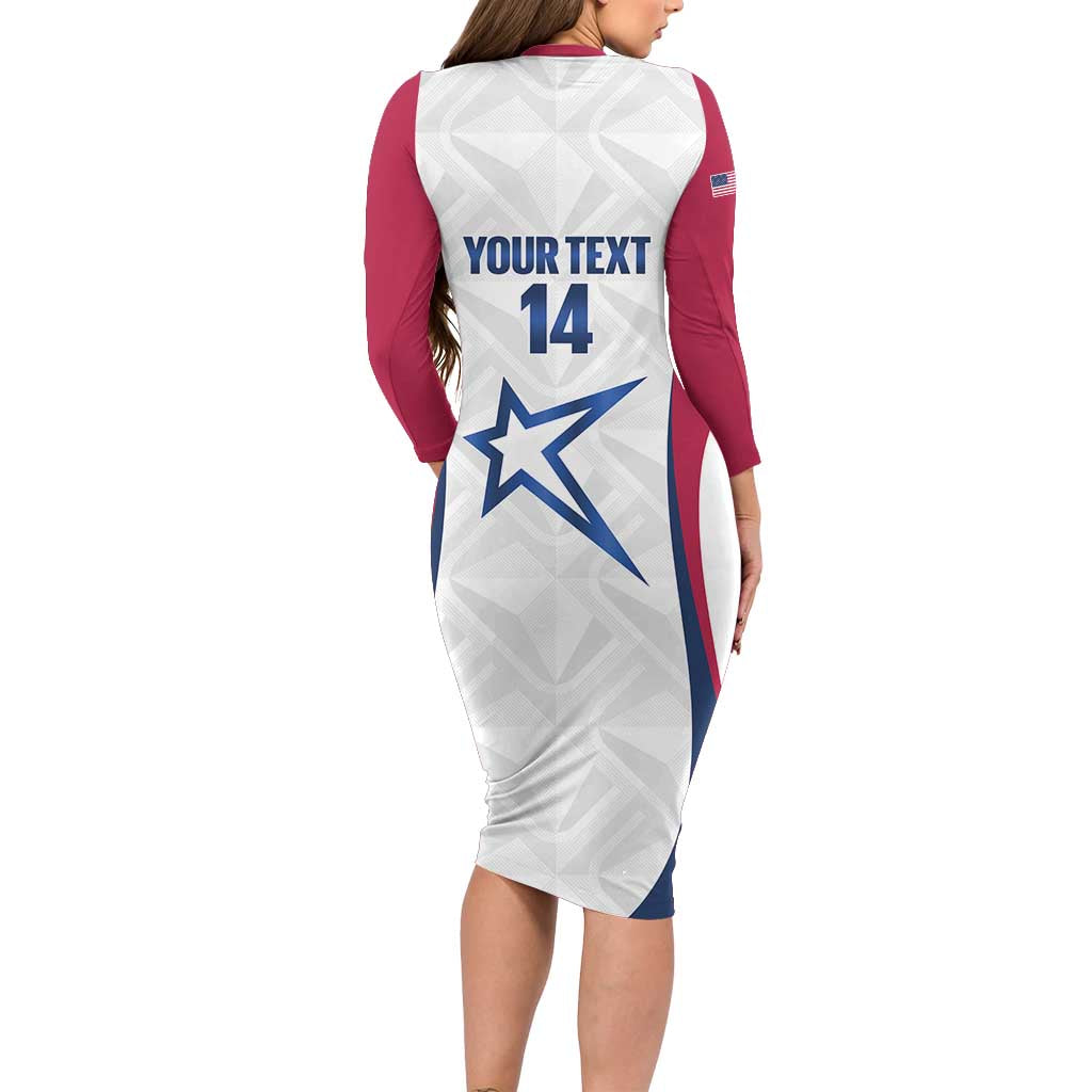 Custom United States Darts Family Matching Long Sleeve Bodycon Dress and Hawaiian Shirt Come On USA Curve Style