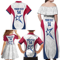 Custom United States Darts Family Matching Off Shoulder Maxi Dress and Hawaiian Shirt Come On USA Curve Style