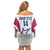 Custom United States Darts Family Matching Off Shoulder Short Dress and Hawaiian Shirt Come On USA Curve Style