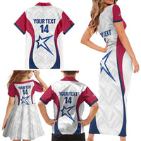 Custom United States Darts Family Matching Short Sleeve Bodycon Dress and Hawaiian Shirt Come On USA Curve Style