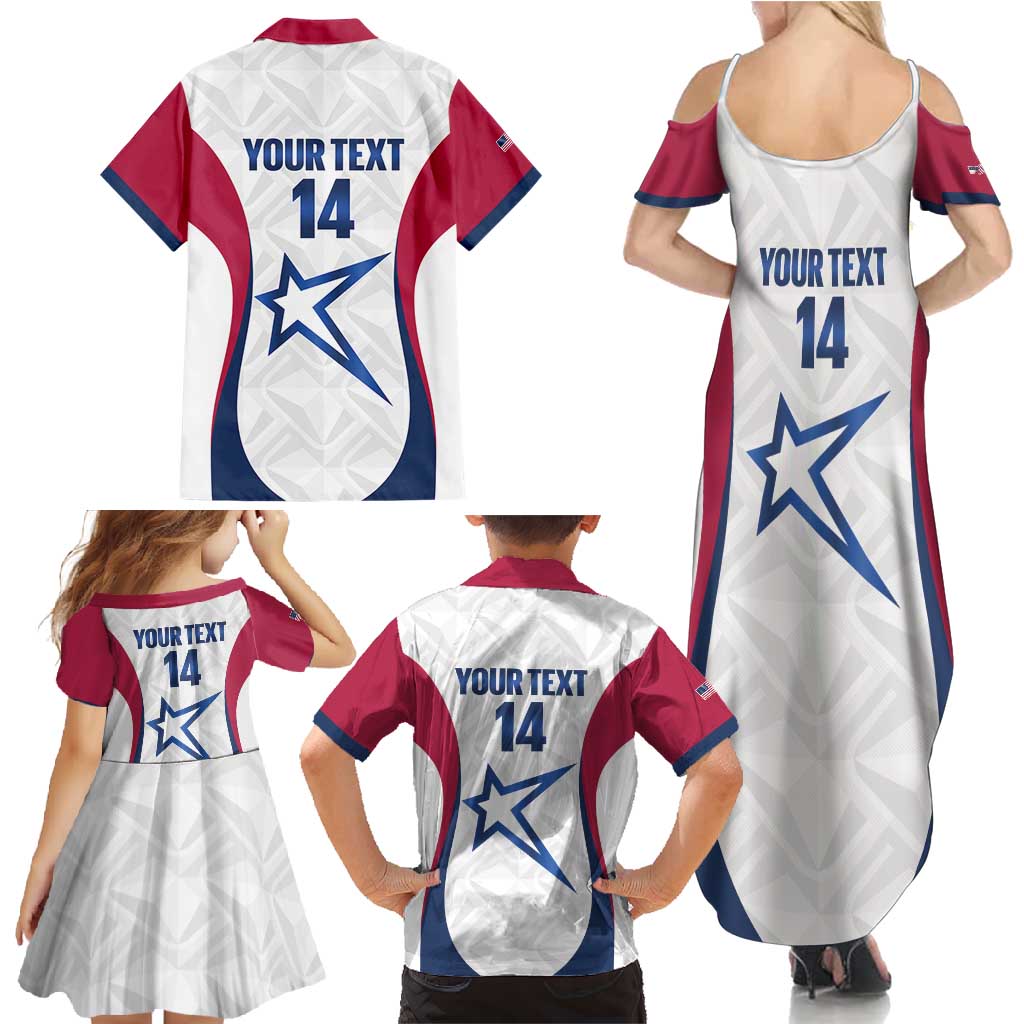 Custom United States Darts Family Matching Summer Maxi Dress and Hawaiian Shirt Come On USA Curve Style