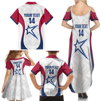Custom United States Darts Family Matching Summer Maxi Dress and Hawaiian Shirt Come On USA Curve Style