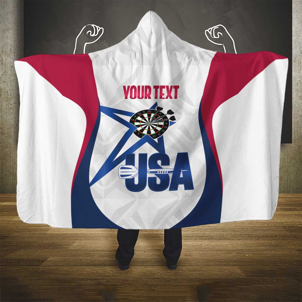 Custom United States Darts Hooded Blanket Come On USA Curve Style