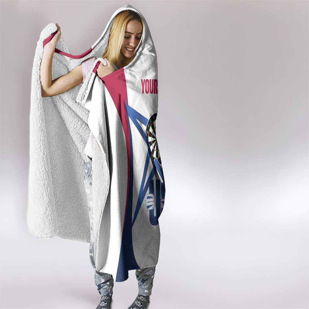 Custom United States Darts Hooded Blanket Come On USA Curve Style