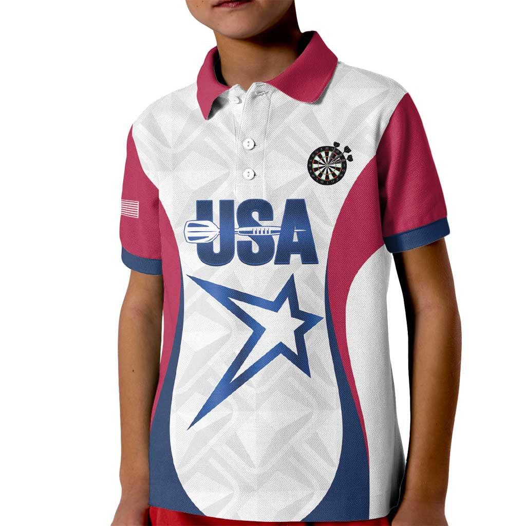 Custom United States Darts Kid Polo Shirt Come On USA Curve Style