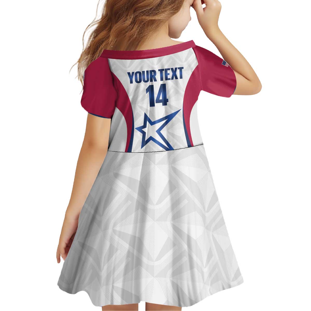 Custom United States Darts Kid Short Sleeve Dress Come On USA Curve Style