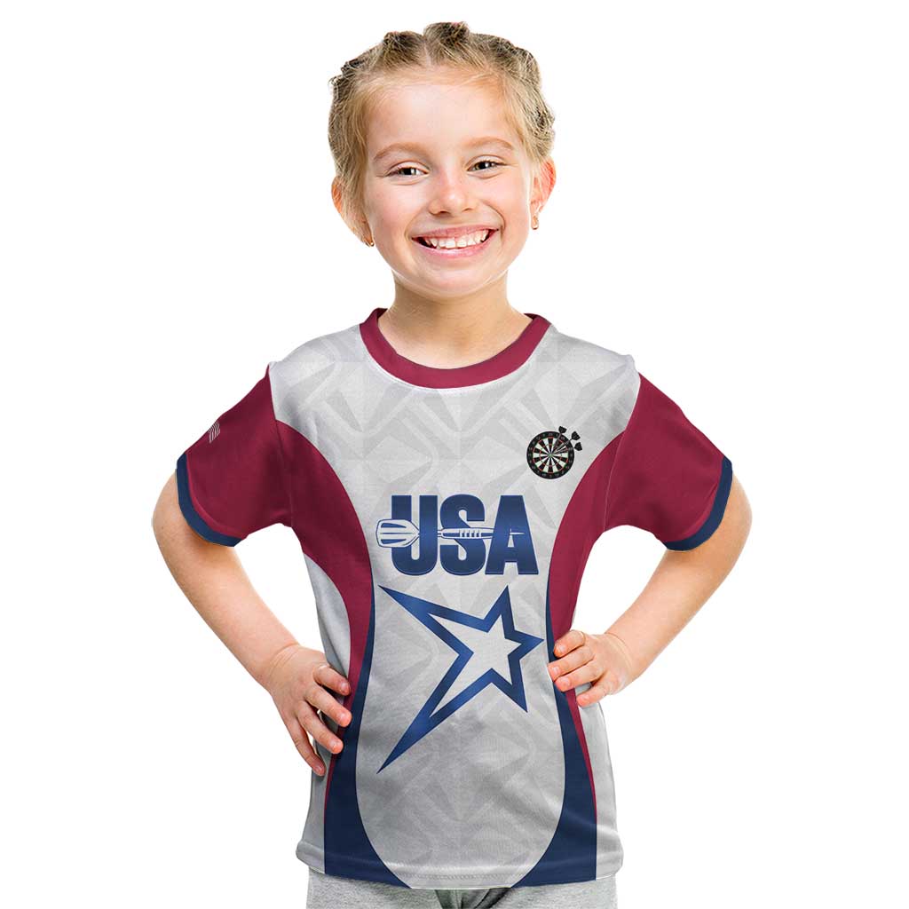 Custom United States Darts Kid T Shirt Come On USA Curve Style