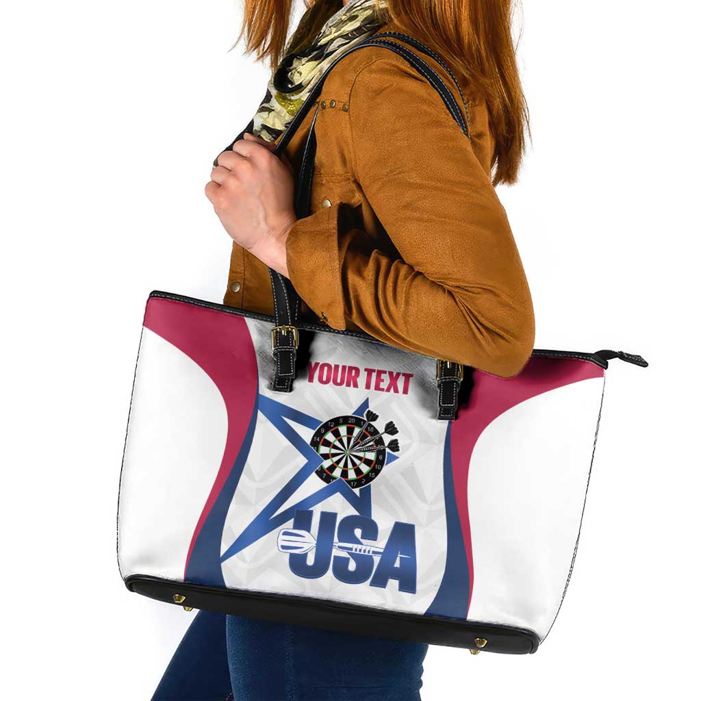 Custom United States Darts Leather Tote Bag Come On USA Curve Style
