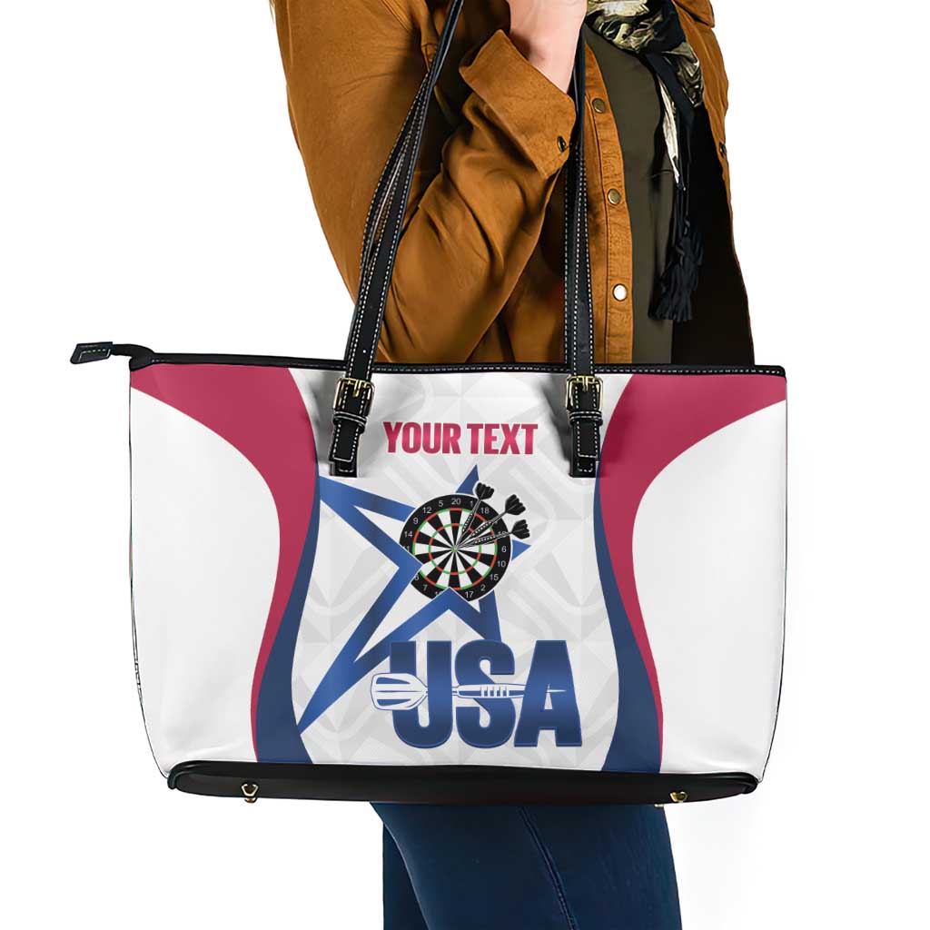Custom United States Darts Leather Tote Bag Come On USA Curve Style