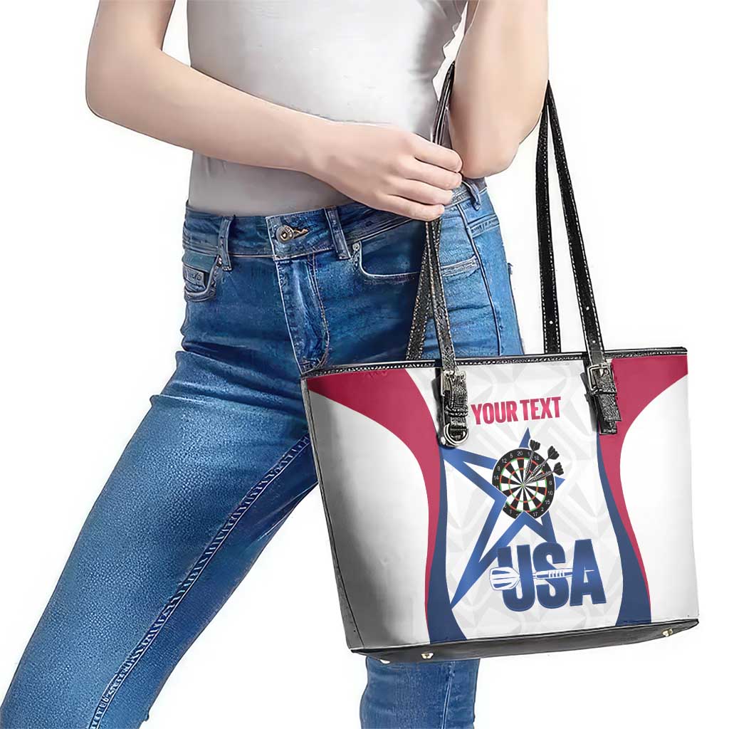 Custom United States Darts Leather Tote Bag Come On USA Curve Style