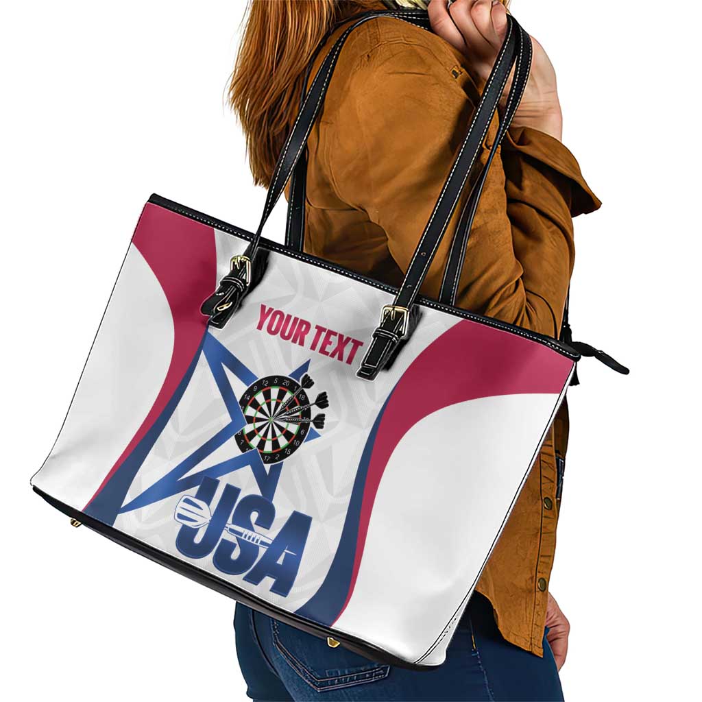 Custom United States Darts Leather Tote Bag Come On USA Curve Style