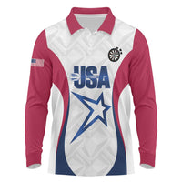 Custom United States Darts Long Sleeve Polo Shirt Come On USA Curve Style
