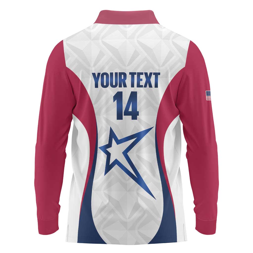Custom United States Darts Long Sleeve Polo Shirt Come On USA Curve Style