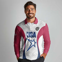 Custom United States Darts Long Sleeve Polo Shirt Come On USA Curve Style