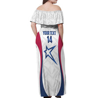 Custom United States Darts Off Shoulder Maxi Dress Come On USA Curve Style