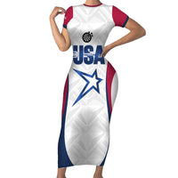 Custom United States Darts Short Sleeve Bodycon Dress Come On USA Curve Style