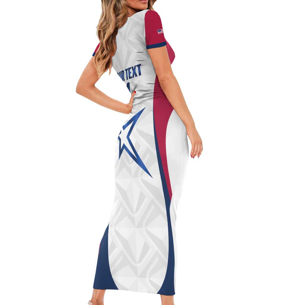 Custom United States Darts Short Sleeve Bodycon Dress Come On USA Curve Style