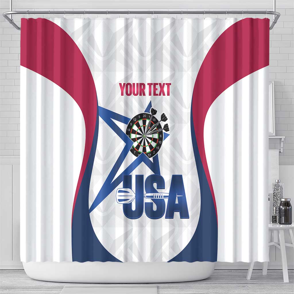 Custom United States Darts Shower Curtain Come On USA Curve Style