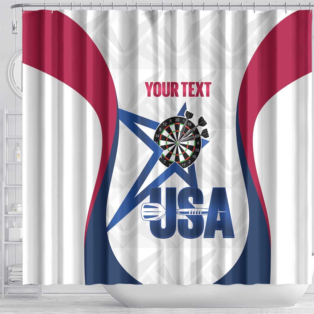 Custom United States Darts Shower Curtain Come On USA Curve Style