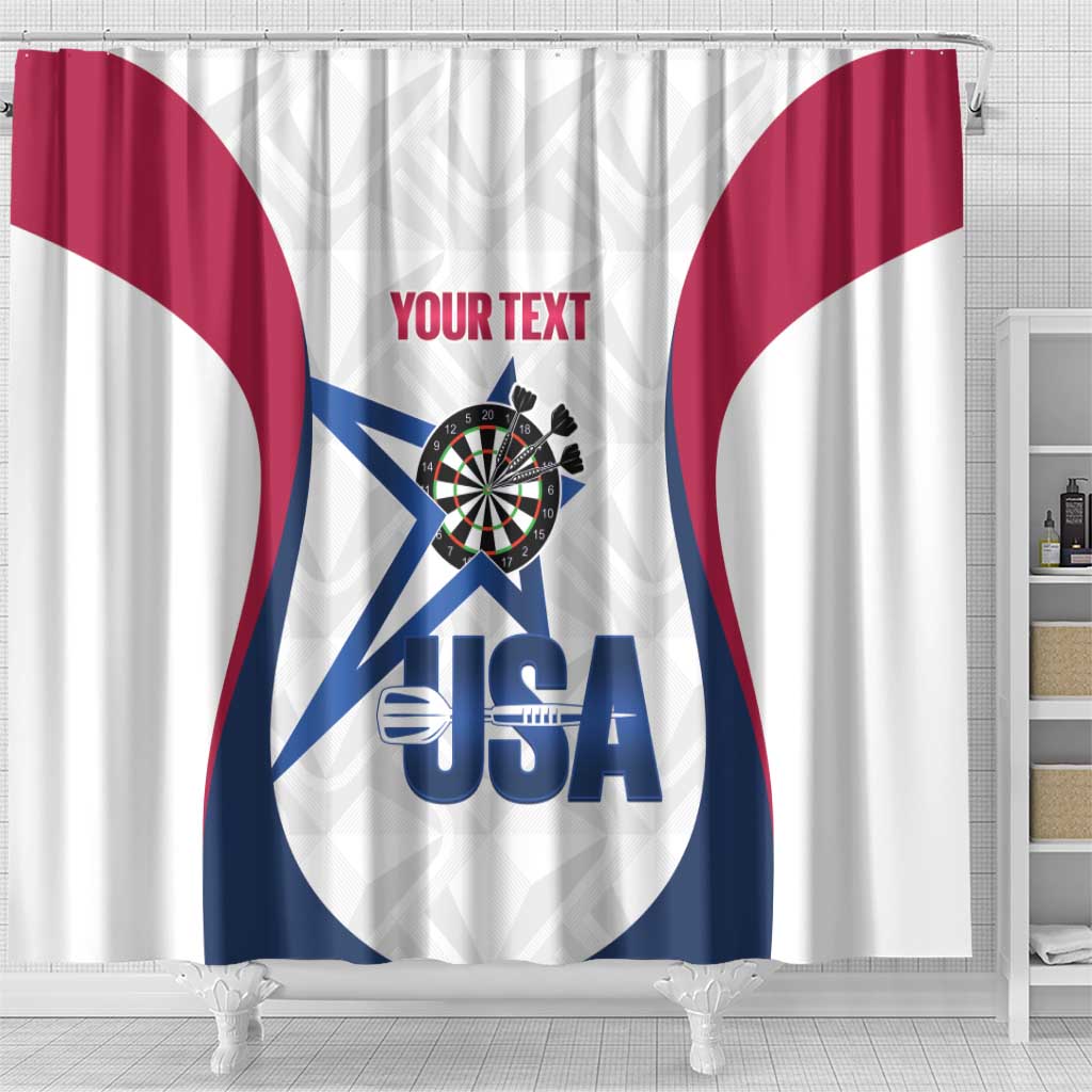 Custom United States Darts Shower Curtain Come On USA Curve Style
