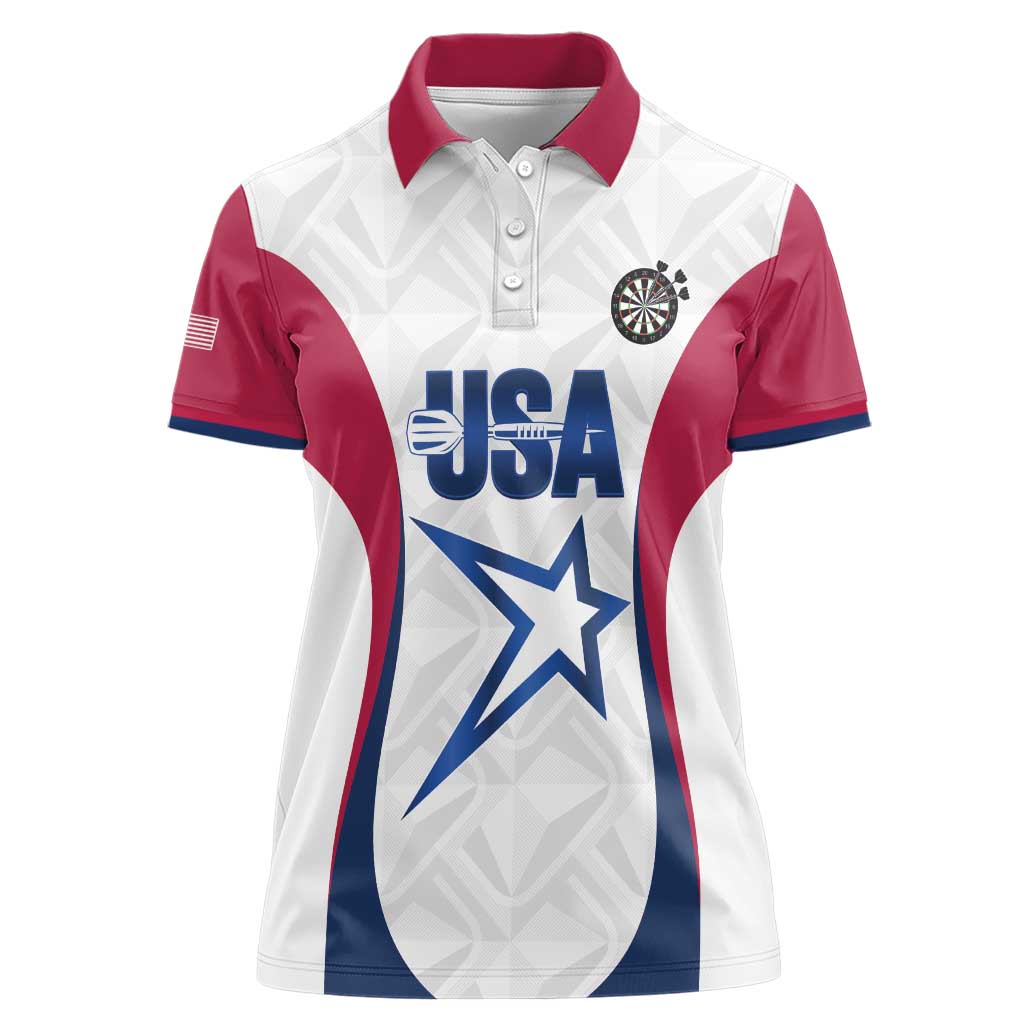 Custom United States Darts Women Polo Shirt Come On USA Curve Style