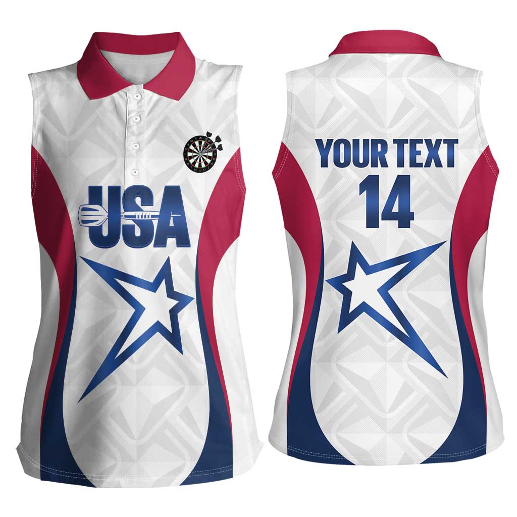 Custom United States Darts Women Sleeveless Polo Shirt Come On USA Curve Style