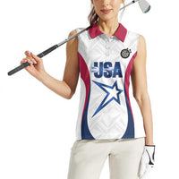 Custom United States Darts Women Sleeveless Polo Shirt Come On USA Curve Style